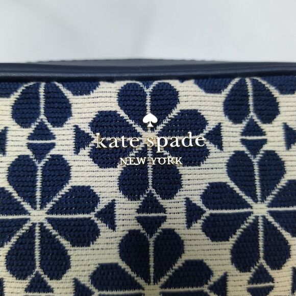 Kate Spade New York Blue Canvas Leather Trim Floral Crossbody Bag - NWT $279 - Picture 5 of 16